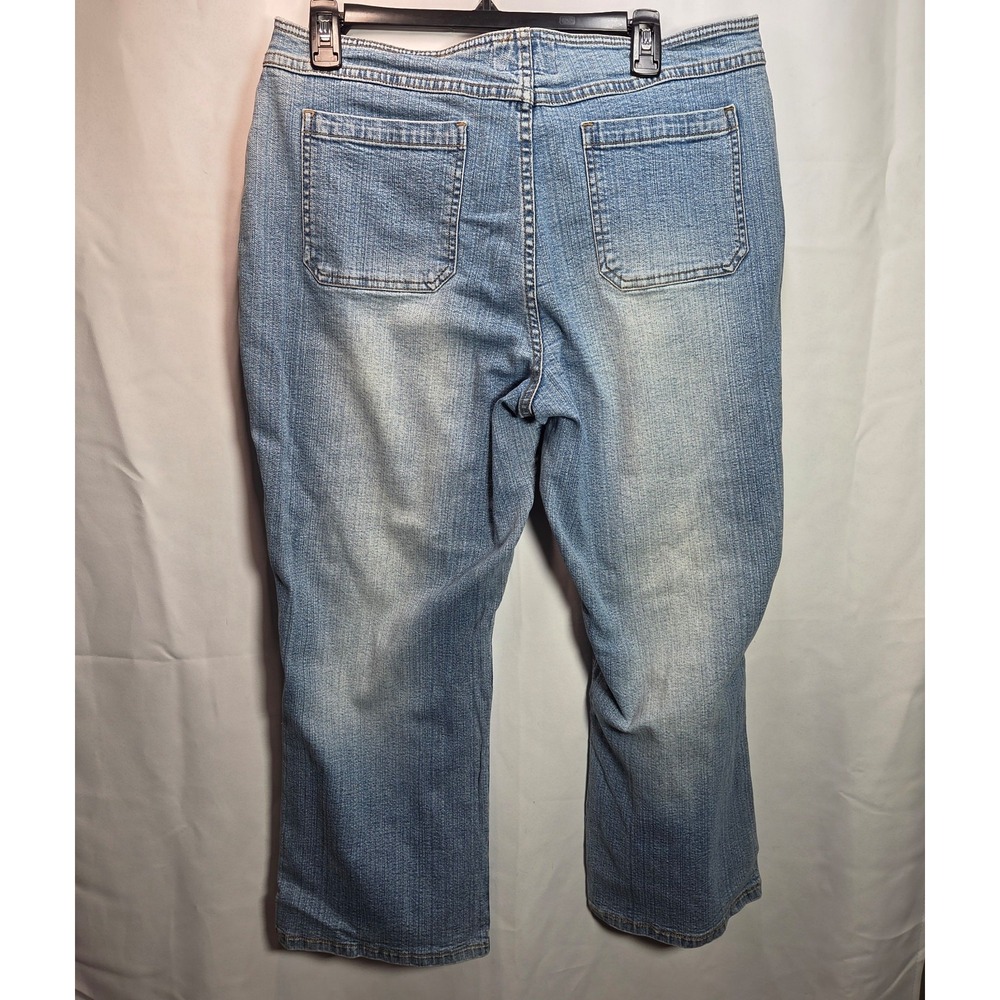 Women's LA Blues Denim Capris Stretch Size 14 Belt Vintage High Rise - Picture 3 of 7